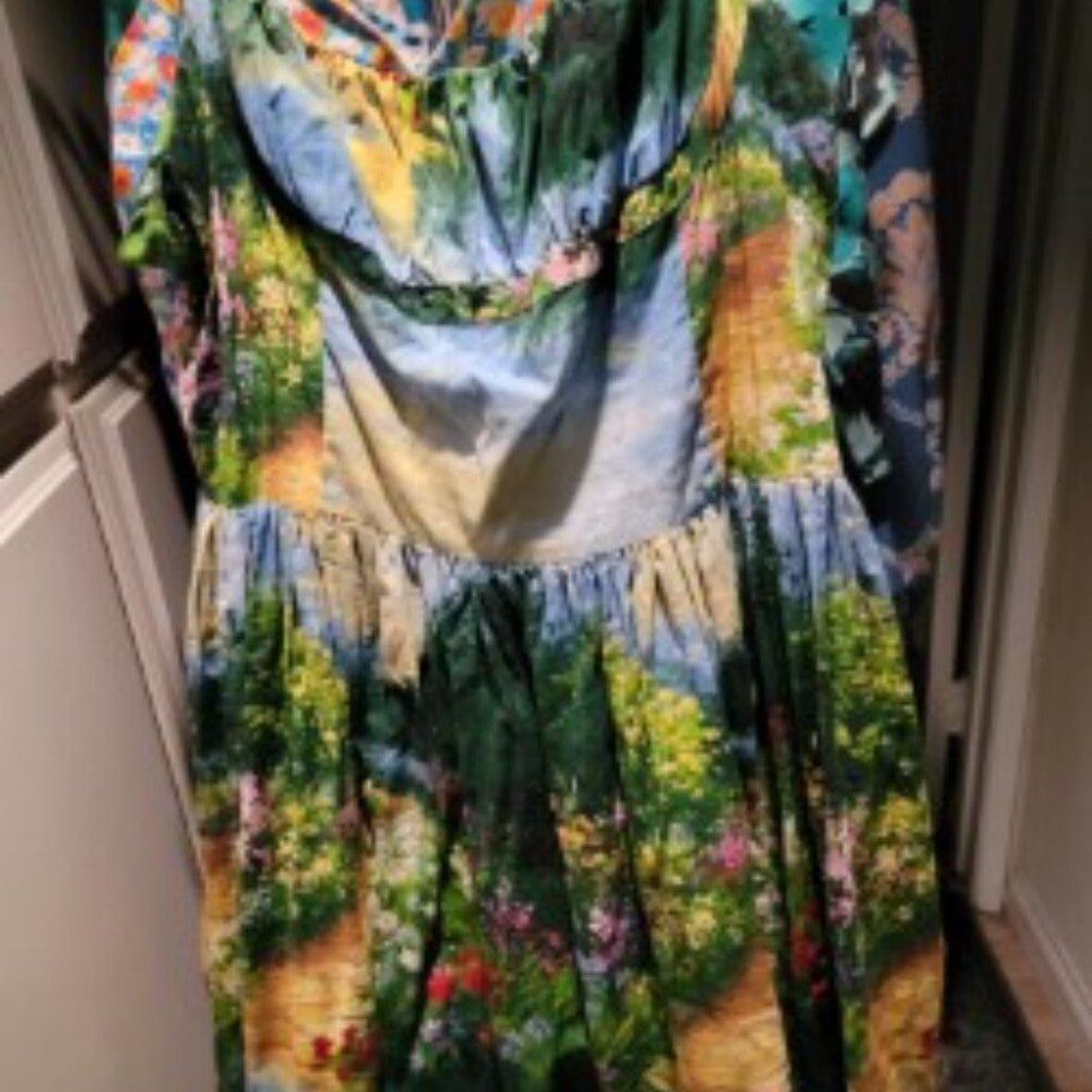 Bernie Dexter Paris dress in Serenity print rare unicorn 3x - Picture 6 of 9